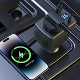 SEAMETAL 150W Car Inverter QC3.0 PD Fast Charger Car Socket Multifunctional Three Port Vehicle Power Converter Digital Display