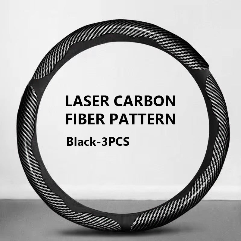 SEAMETAL Carbon Fiber Car Steering Wheel Cover Anti Slip Steering Wheel Protector Cover Durable Wear-resistant