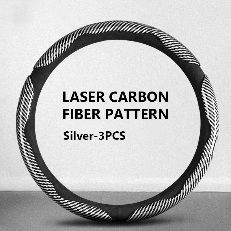 SEAMETAL Carbon Fiber Car Steering Wheel Cover Anti Slip Steering Wheel Protector Cover Durable Wear-resistant