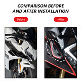 SEAMETAL 2Pcs Motorcycle Winglets Motorcycle Front Side Spoiler Aerodynamic Wing set Universal Fixed Wind Wing Decoration with LED Dynamic Light