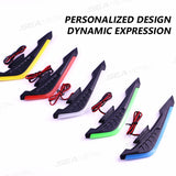 SEAMETAL 2Pcs Motorcycle Winglets Motorcycle Front Side Spoiler Aerodynamic Wing set Universal Fixed Wind Wing Decoration with LED Dynamic Light