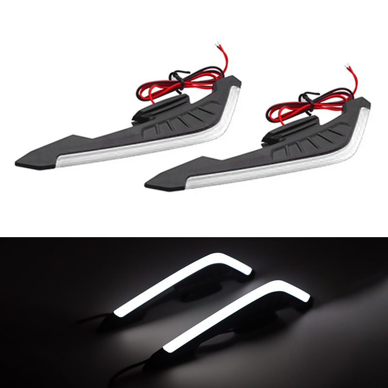 SEAMETAL 2Pcs Motorcycle Winglets Motorcycle Front Side Spoiler Aerodynamic Wing set Universal Fixed Wind Wing Decoration with LED Dynamic Light