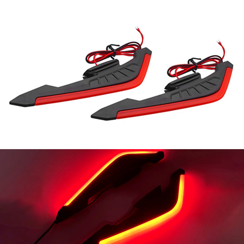 SEAMETAL 2Pcs Motorcycle Winglets Motorcycle Front Side Spoiler Aerodynamic Wing set Universal Fixed Wind Wing Decoration with LED Dynamic Light