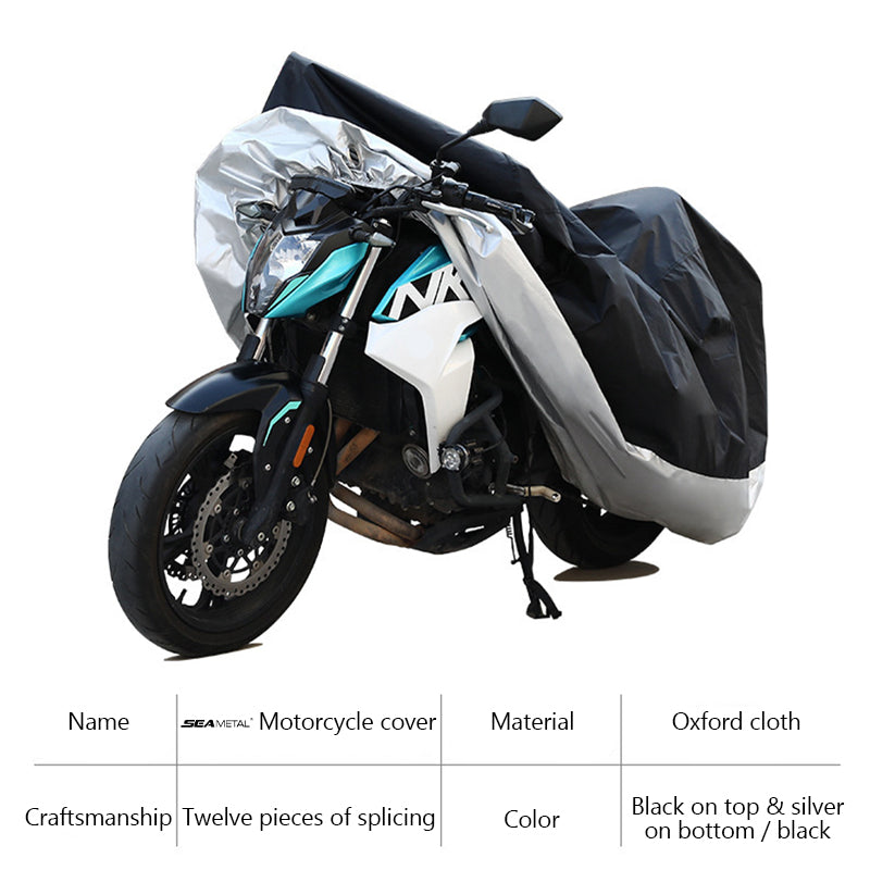 SEAMETAL Motorcycle Bike Cover Waterproof All Season Dustproof UV Protective Outdoor Indoor Scooter Wear-resistant Fabric Motorbike Cover