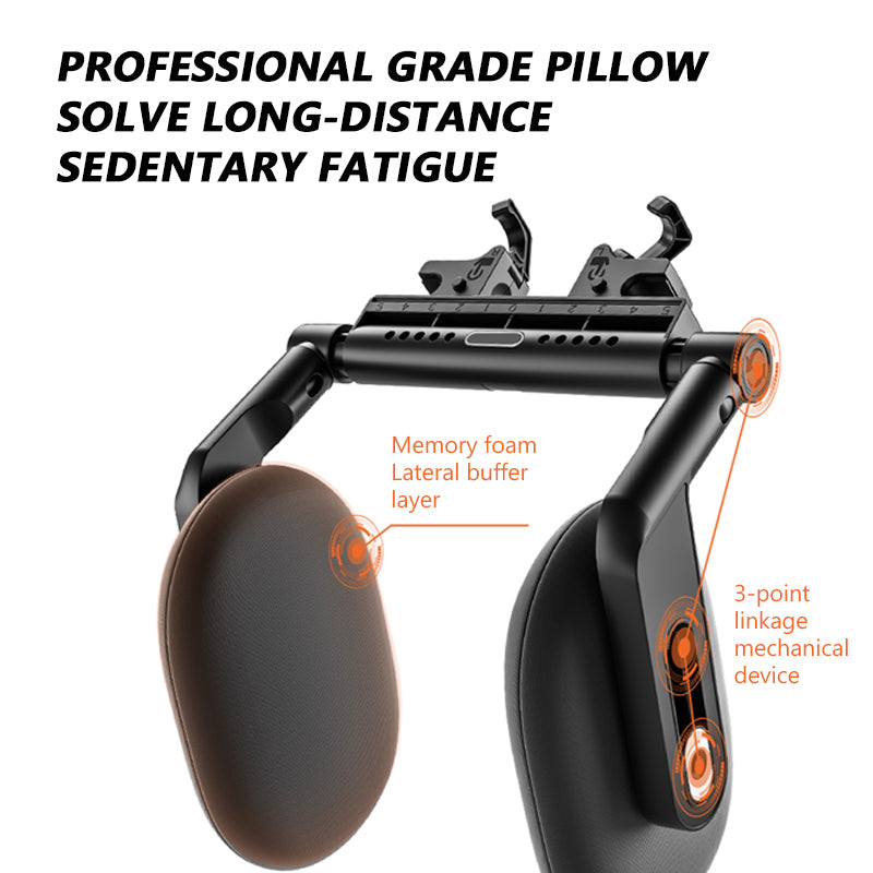 SEAMETAL Car Headrest Memory Foam Side Sleeping Pillow Adjustable Multifunctional Neck Pillow With Dual Hook Headrest