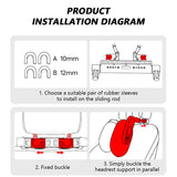 SEAMETAL Car Headrest Memory Foam Side Sleeping Pillow Adjustable Multifunctional Neck Pillow With Dual Hook Headrest