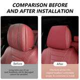SEAMETAL Car Seat Headrest Protect Cover Storage Pocket PU Leather Durable Car Neck Pillow Case Cars Dustproof Scratch-resistant Universal