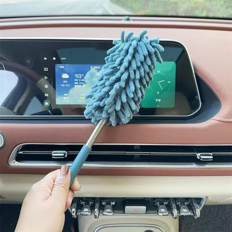 SEAMETAL Extendable Handle Feather Duster Telescopic Car Dust Brush Cobweb Brush Catcher Mites Gap Dust Car Home Cleaning Tools