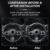 SEAMETAL Carbon Fiber Leather Car Steering Wheel Cover Anti-skid Wear Resistant Suitable Elastic Dustproof Sweat Absorbing 38cm Universal