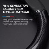 SEAMETAL Carbon Fiber Leather Car Steering Wheel Cover Anti-skid Wear Resistant Suitable Elastic Dustproof Sweat Absorbing 38cm Universal