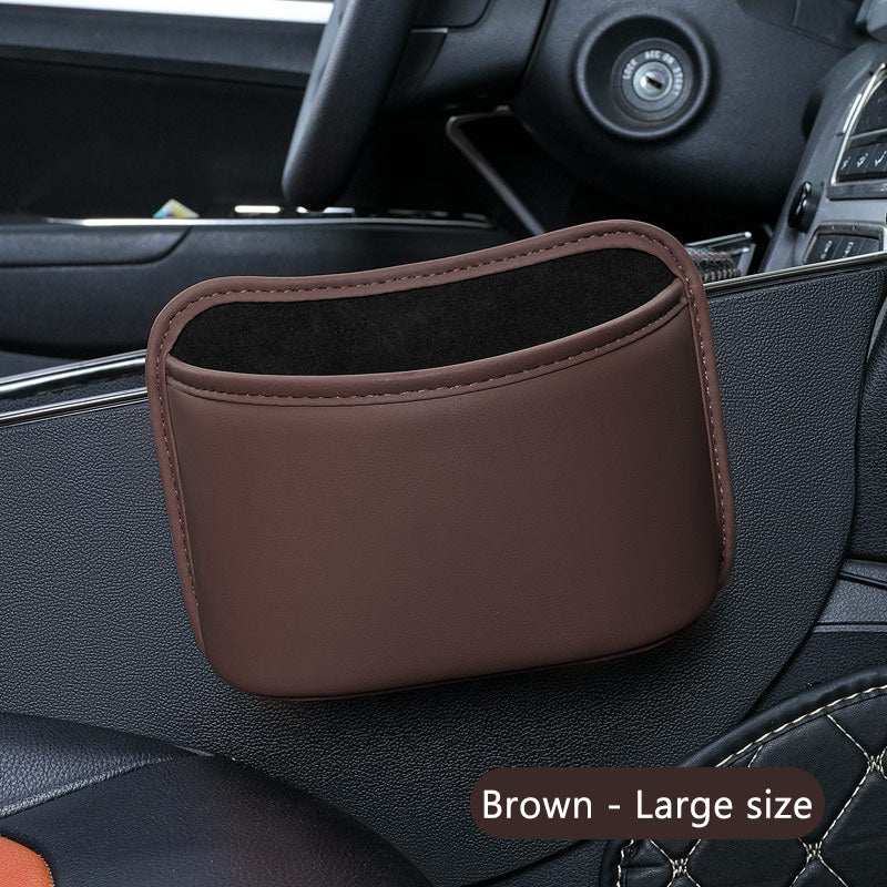 SEAMETAL Car Door Storage Box PU Leather Auto Seat Back Hanging Cup Holder Trash Can Multi-function Car Storage Pocket Organizer