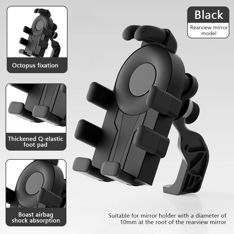 SEAMETAL Motorcycle Cell Phone Holder GPS Shockproof Smartphone Handlebar and Rearview Mirror Mount Airbag Shock Absorber Bracket
