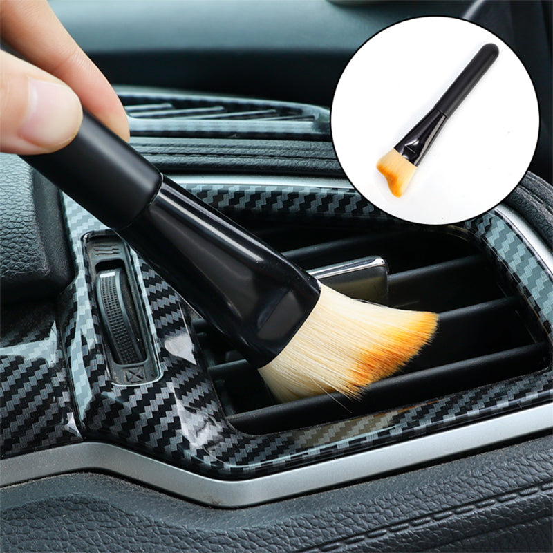 SEAMETAL Car Air Outlet Dashboard Detail Brush Long Handle Curved Soft Cleaning Brush Auto Accessories Dust Removal Cleaning Tool