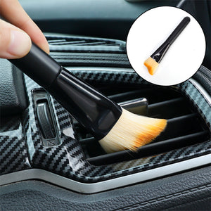SEAMETAL Car Air Outlet Dashboard Detail Brush Long Handle Curved Soft Cleaning Brush Auto Accessories Dust Removal Cleaning Tool