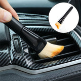 SEAMETAL Car Air Outlet Dashboard Detail Brush Long Handle Curved Soft Cleaning Brush Auto Accessories Dust Removal Cleaning Tool