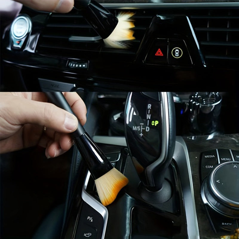 SEAMETAL Car Air Outlet Dashboard Detail Brush Long Handle Curved Soft Cleaning Brush Auto Accessories Dust Removal Cleaning Tool
