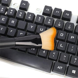 SEAMETAL Car Air Outlet Dashboard Detail Brush Long Handle Curved Soft Cleaning Brush Auto Accessories Dust Removal Cleaning Tool