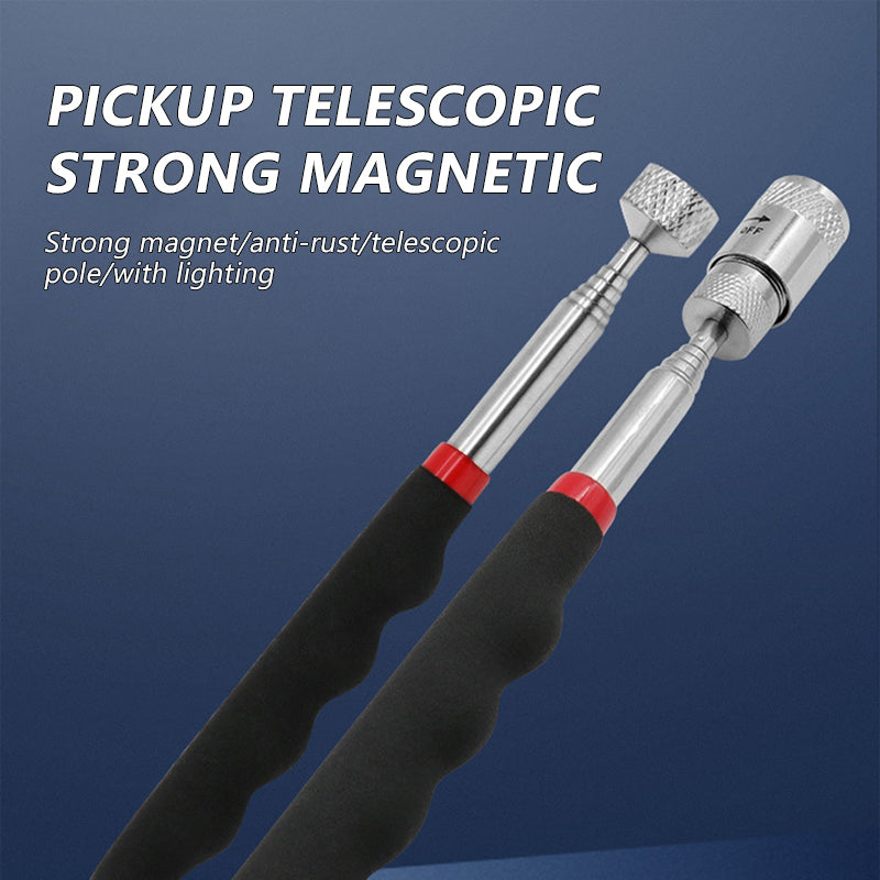 SEAMETAL Telescopic Magnetic Picker Mini Portable Magnetic Pen with Light for Picking Up Screws Nut Bolt Extendable Pickup Rod Stick
