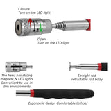 SEAMETAL Telescopic Magnetic Picker Mini Portable Magnetic Pen with Light for Picking Up Screws Nut Bolt Extendable Pickup Rod Stick