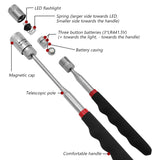 SEAMETAL Telescopic Magnetic Picker Mini Portable Magnetic Pen with Light for Picking Up Screws Nut Bolt Extendable Pickup Rod Stick