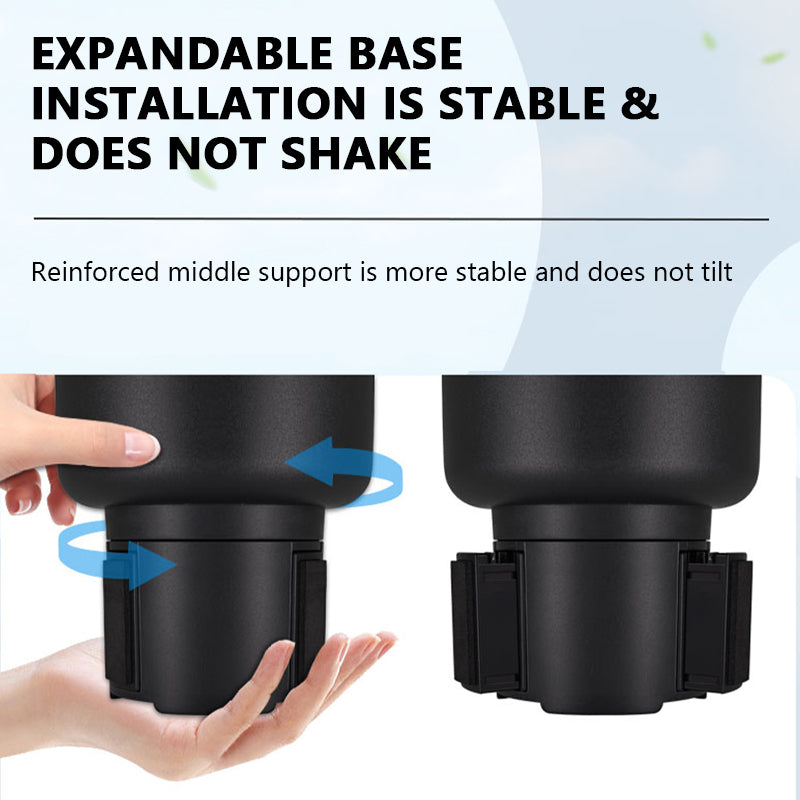 SEAMETAL Car Cup Holder Expander Multi-Function Drink Holder with Food Table 360-Degree Adjustable Base Tray for Snack