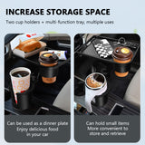 SEAMETAL Car Cup Holder Expander Multi-Function Drink Holder with Food Table 360-Degree Adjustable Base Tray for Snack