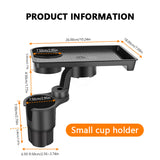 SEAMETAL Car Cup Holder Expander Multi-Function Drink Holder with Food Table 360-Degree Adjustable Base Tray for Snack