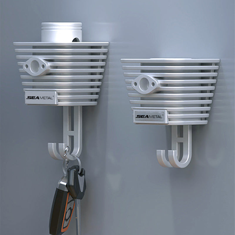 SEAMETAL Wall-mounted Key Hanger Hook Moto Cylinder Style Strong Adhesive Hook Holder Home Storage Organizer