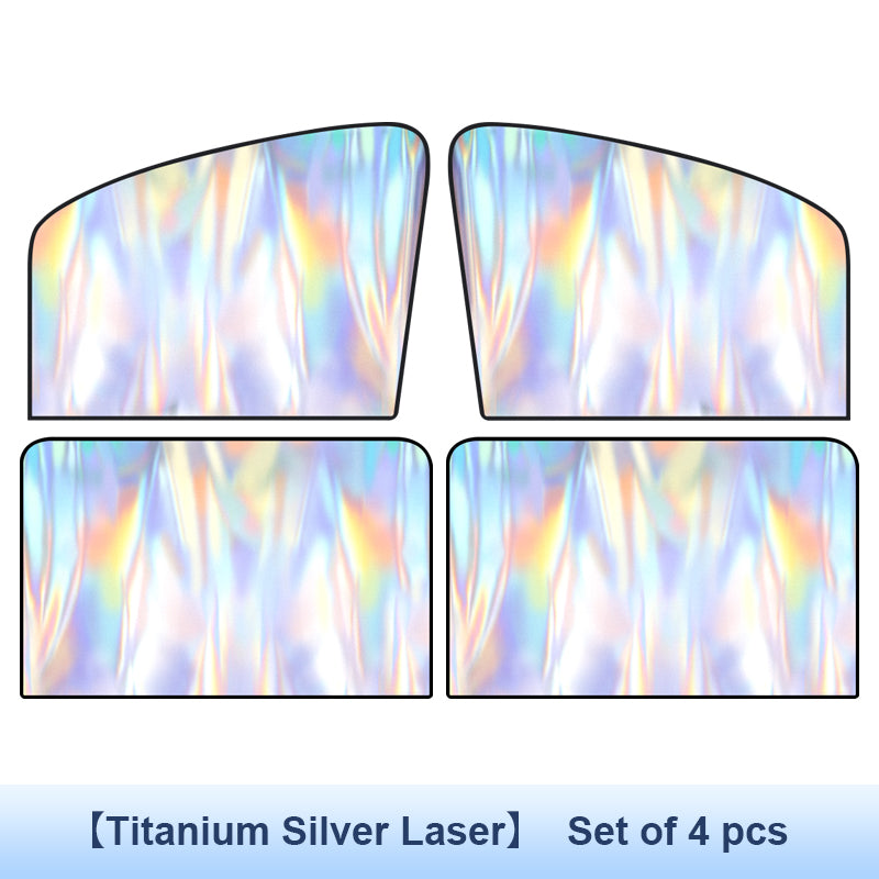 SEAMETAL Car Sunshade Titanium Silver Car Side Window Magnetic Suction Curtain