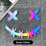 Waterproof Reflective Stickers For Motorcycle Helmet, Demon Smiling Face Decal, Auto Body Decoration, Car Sticker, Laser