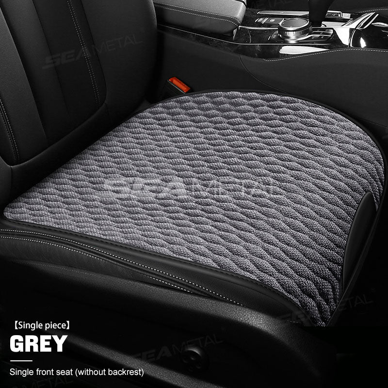SEAMETAL Flax Car Seat Cover Front or Rear Linen Fabric Seat Cushion
