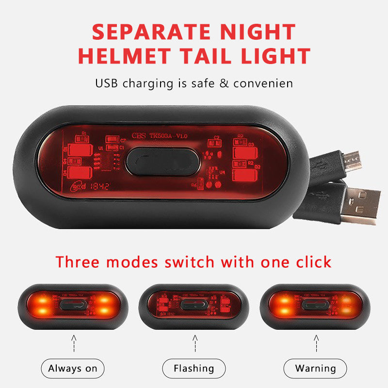 SEAMETAL Motorcycle Helmet Brake Light USB Rechargeable LED Helmet Tail Lights