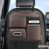 SEAMETAL PU Leather Car Seat Back Organizer Large Capacity Storage Bag
