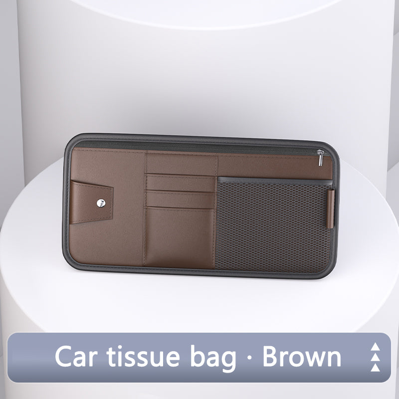 SEAMETAL Car Sun Visor Storage Box Interior Auto Sunglasses Case Cards Holder