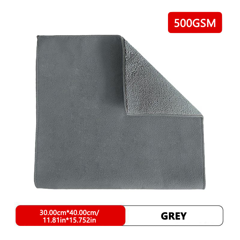 SEAMETAL 500GSM Car Wash Towel Double-sided Suede Car Cleaning Cloth