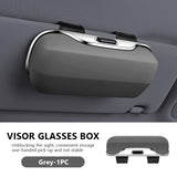 SEAMETAL Car Glasses Box Portable Press Switch Sunglasses Holder Driving Glasses Case Car Sun Visor Lenses Storage Box