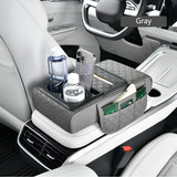 SEAMETAL Car Armrest Box Cushion Leather Height Increasing With Cup Holder