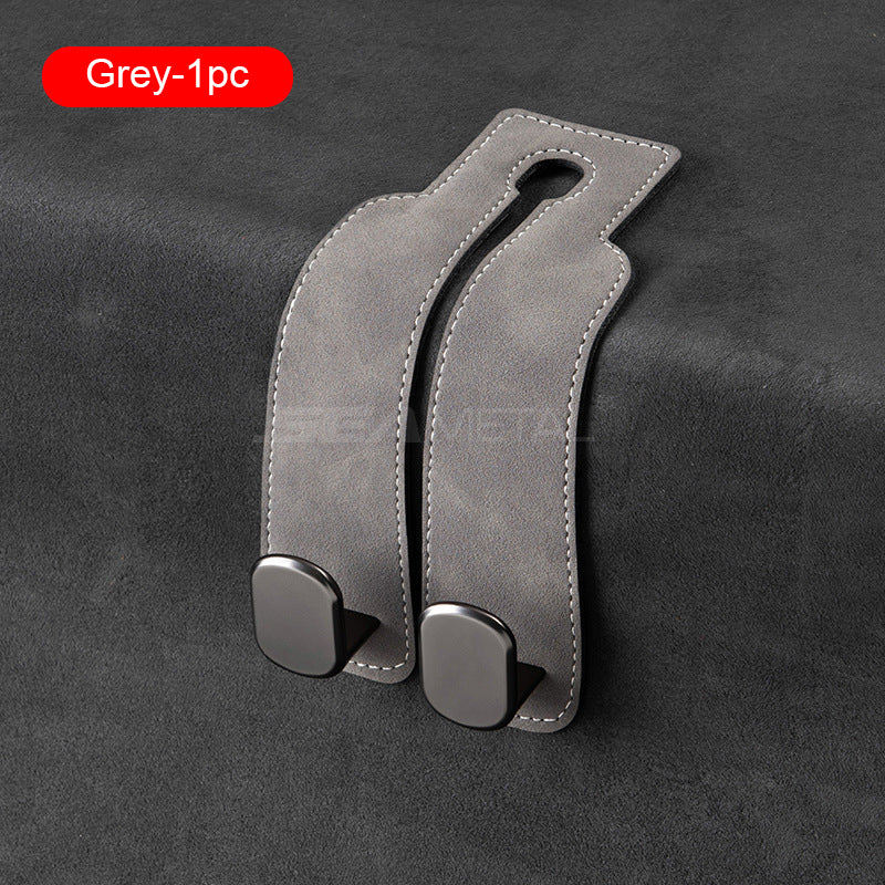 SEAMETAL Faux Leather Car Seat Headrest - Concealed Metal Hook Design, Strong Load-Bearing Capacity