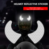 SEAMETAL Reflective Stickers Motorcycle Helmet Decal Arrows Eyes Wings Devil Horns Waterproof Night Warning Sign Exterior Parts