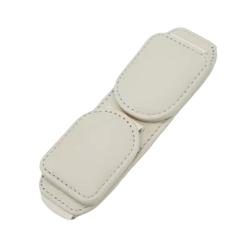 SEAMETAL Car Glasses Clip Leather Card Holder Magnetic Sun Visor Organizer