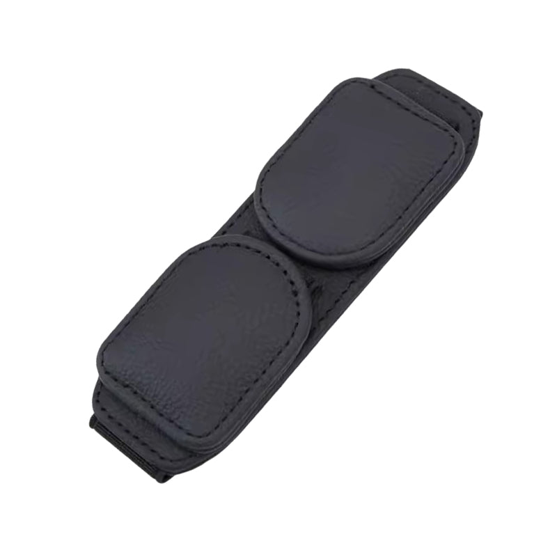 SEAMETAL Car Glasses Clip Leather Card Holder Magnetic Sun Visor Organizer