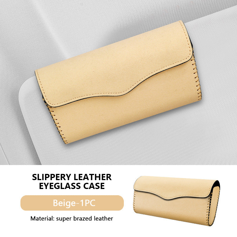 SEAMETAL Car Sun Visor Plate Glasses Case Suede Leather Car Glasses Storage Bag