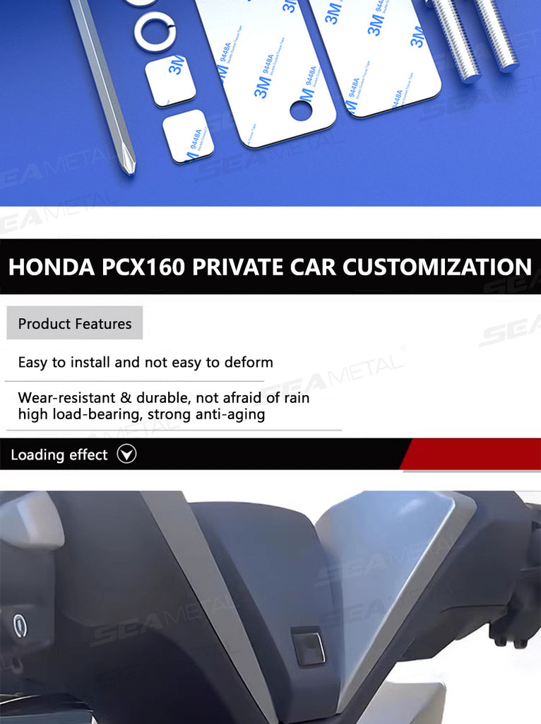 SEAMETAL Honda PCX160 Modified Double Hook Stainless Steel Storage Hook Luggage Motorcycle Accessories