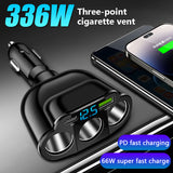 SEAMETAL 5 In 1 66W PD Car Cigarette Lighter Adapter Super Fast Charging Phone Charger