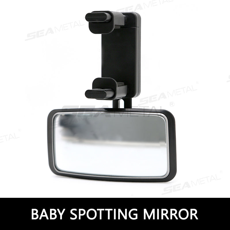 SEAMETAL 360° Rotates Adjustable Car Interior Rear View Mirror Mount Clip Auto Back Seat Auxiliary Mirror