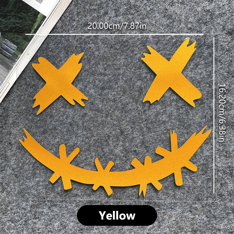 Waterproof Reflective Stickers For Motorcycle Helmet, Demon Smiling Face Decal, Auto Body Decoration, Car Sticker, Laser