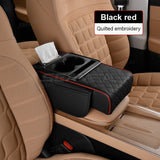 Car Armrest Cushion,5-in-1 Center Console Cover with 2 Storage Bags Cup Holder, Tissue Box Slot