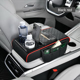 SEAMETAL Car Armrest Box Cushion Leather Height Increasing With Cup Holder