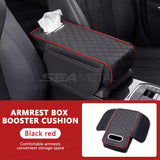 SEAMETAL Universal Car Armrest Console Pad with Tissue Holder Elbow Rest Cushion