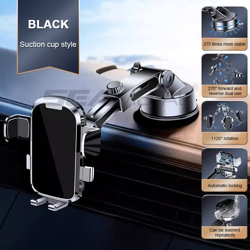 SEAMETAL Car Phone Holder Suction Cup Center Console Phone Stand 360° Free Adjustment Smartphone Holder
